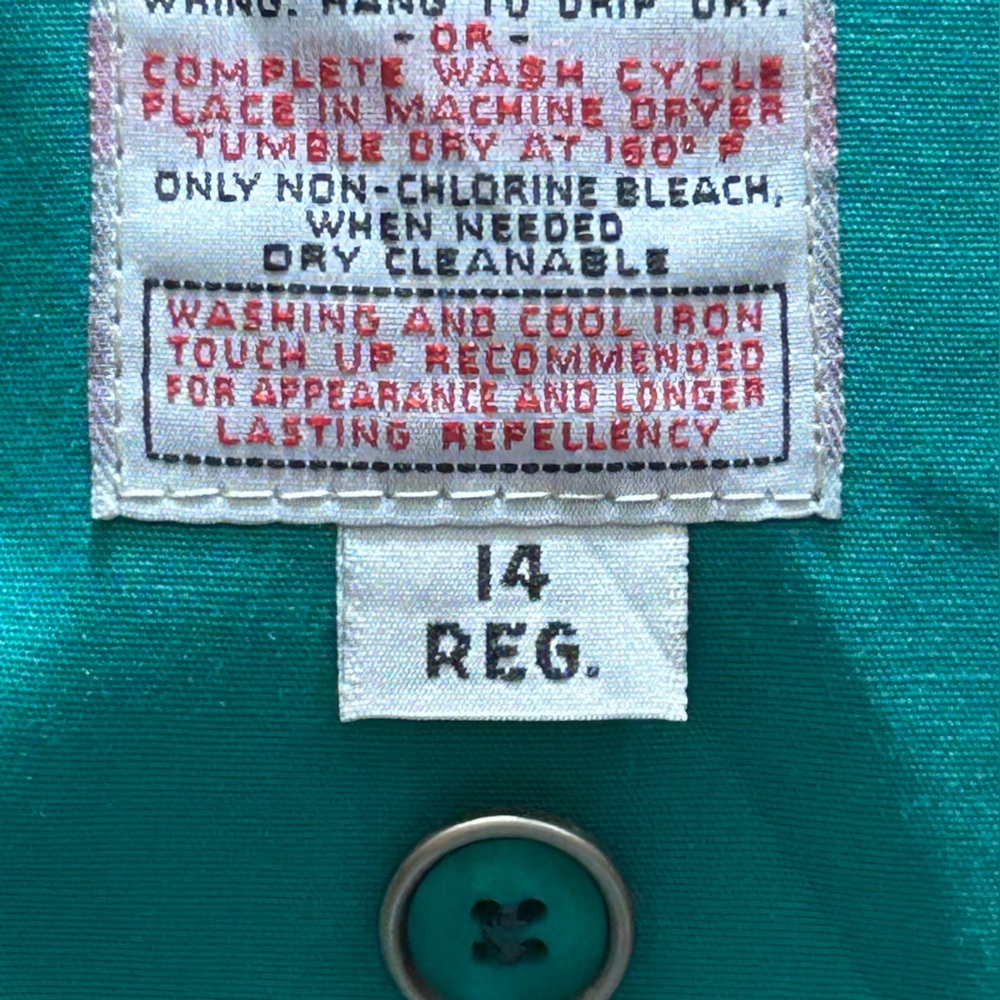 London Fog Vintage Green Women’s Trench Coat Size 14 - Picture 9 of 15